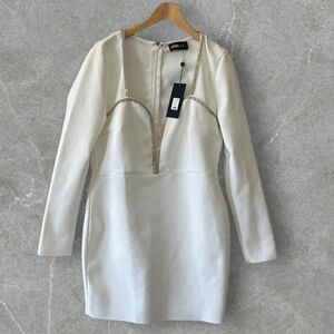NWT Nova Lux Dress Mini White Women Size 2X Embellished